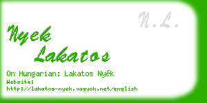 nyek lakatos business card